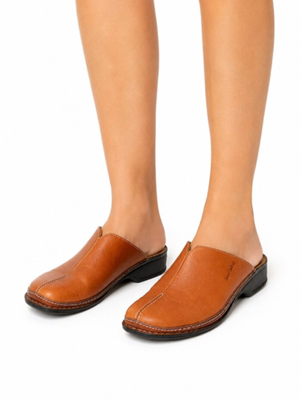 Josef Seibel Carole Tan Leather Mule Clogs Comfort Slip On Shoes EU 40